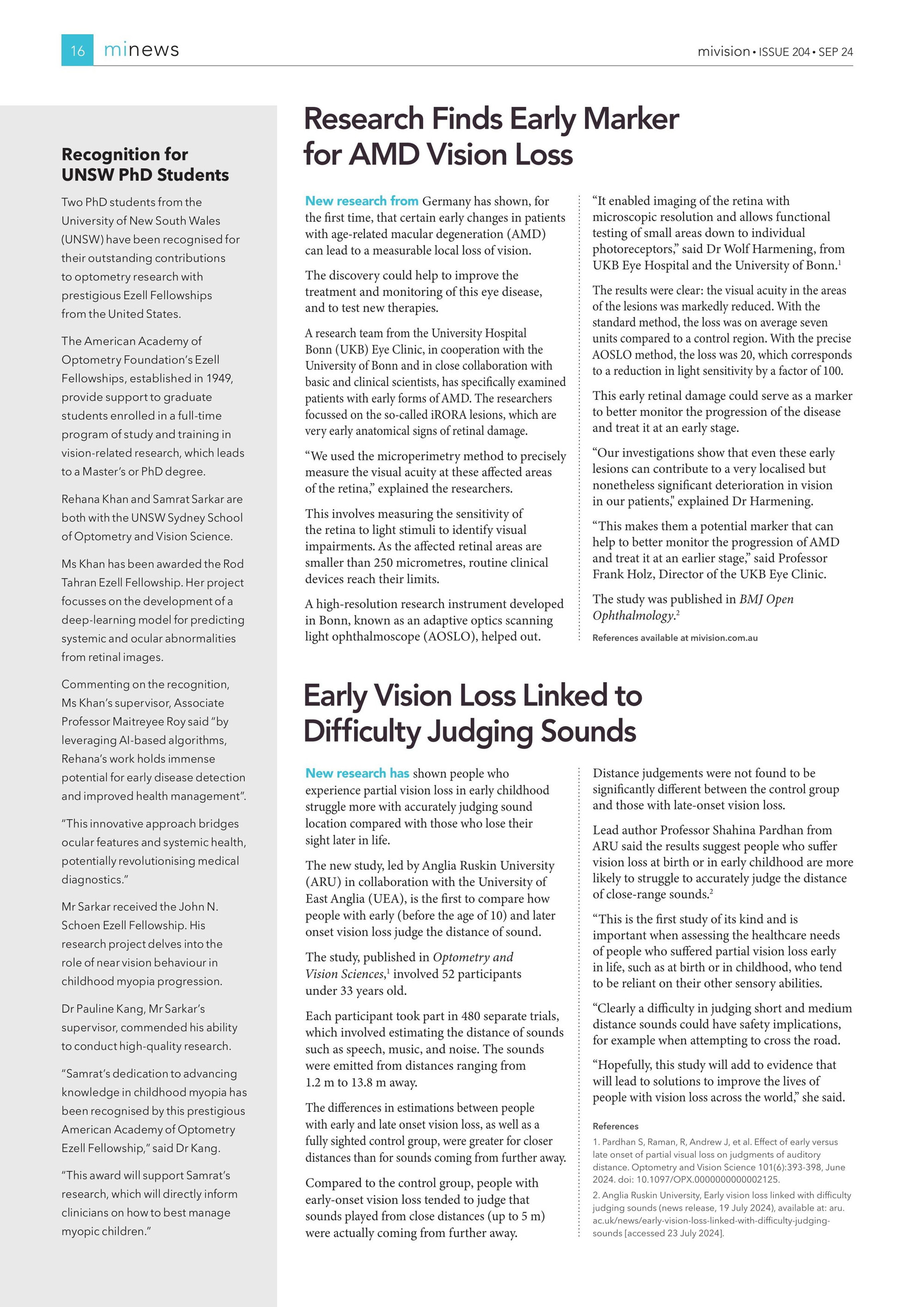 Research Finds Early Marker for AMD Vision Loss