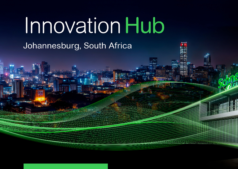 Innovation Hub, Johannesburg South Africa skyline at night with Schneider Electric building