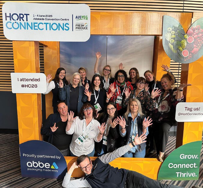 Group of people celebrating at Hort Connections photo booth