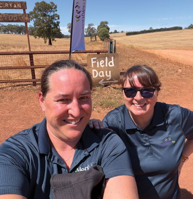 Two women at a field day event