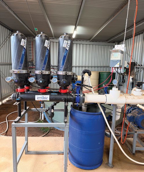 Pumping, filtration and nutrient-management area under cover