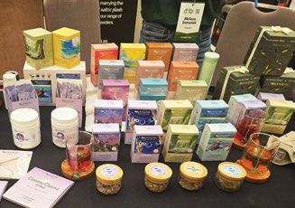 Skincare and wellness products on display