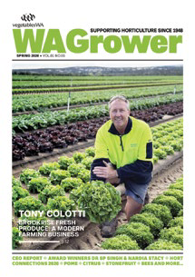 WA Grower magazine cover featuring Tony Colotti