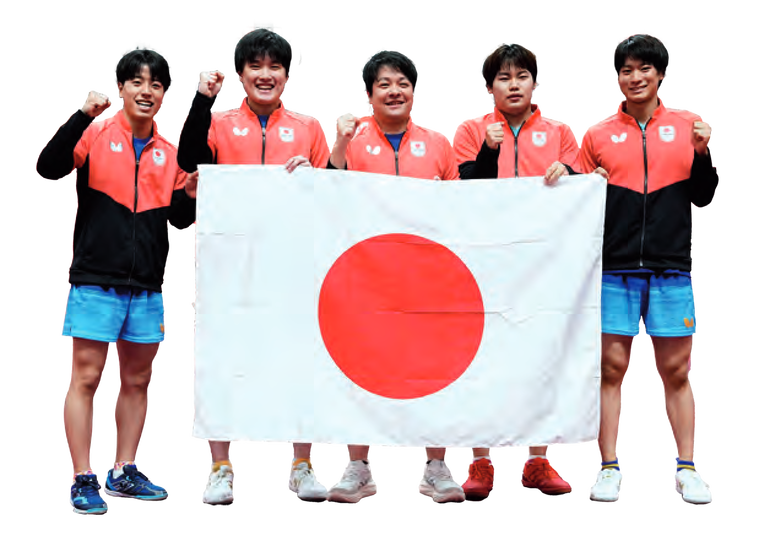Das japanische Herren-Team feiert den Titel bei den Asian Games