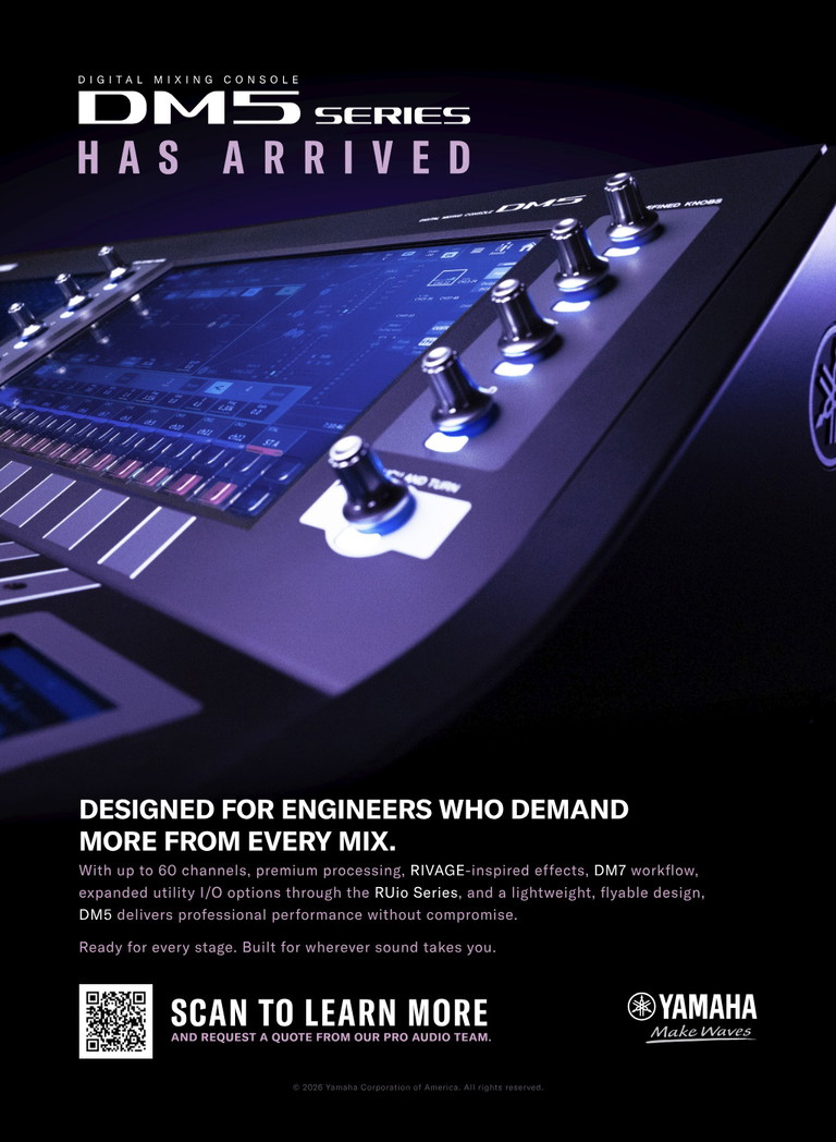 Advertisement: Yamaha DM5 Series digital mixing consoles