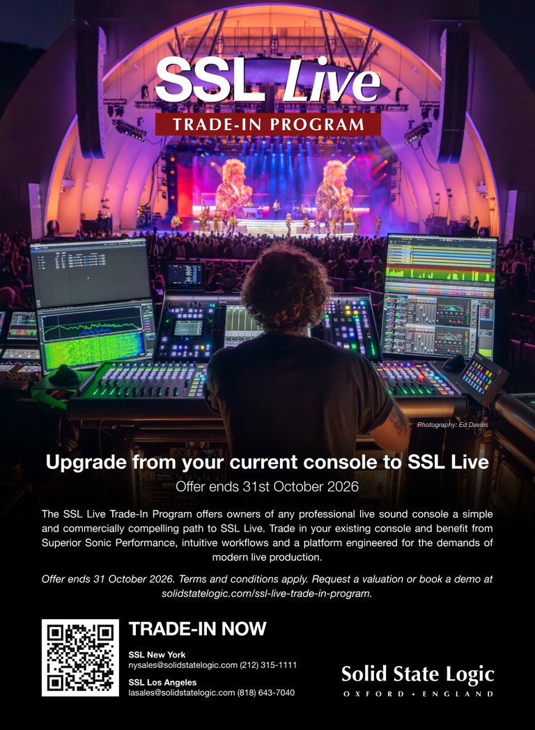Advertisement: Solid State Logic SSL Live Trade-In Program
