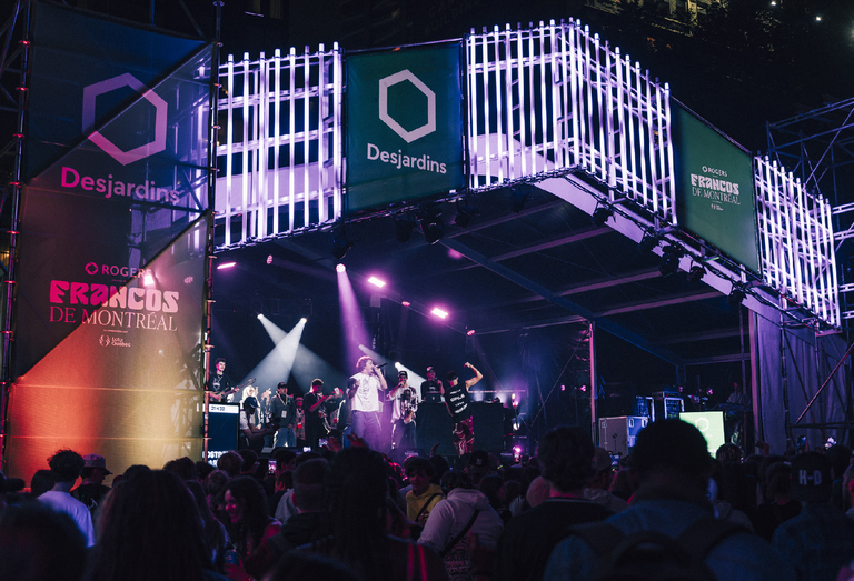 A shot of the Desjardins Stage at Les Francos de Montréal.