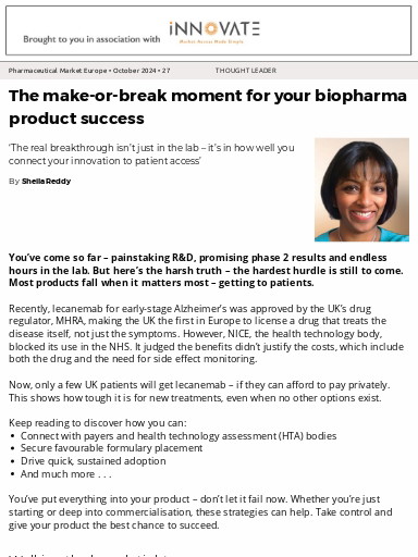 TL INNOVATE - The make-or-break moment for your biopharma product success