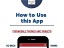 How to Use this App