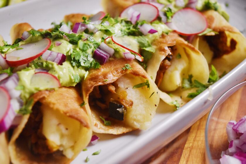 jackfruit and potato flautas