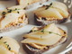 smoked cashew cheese toast with poached pear & fried thyme