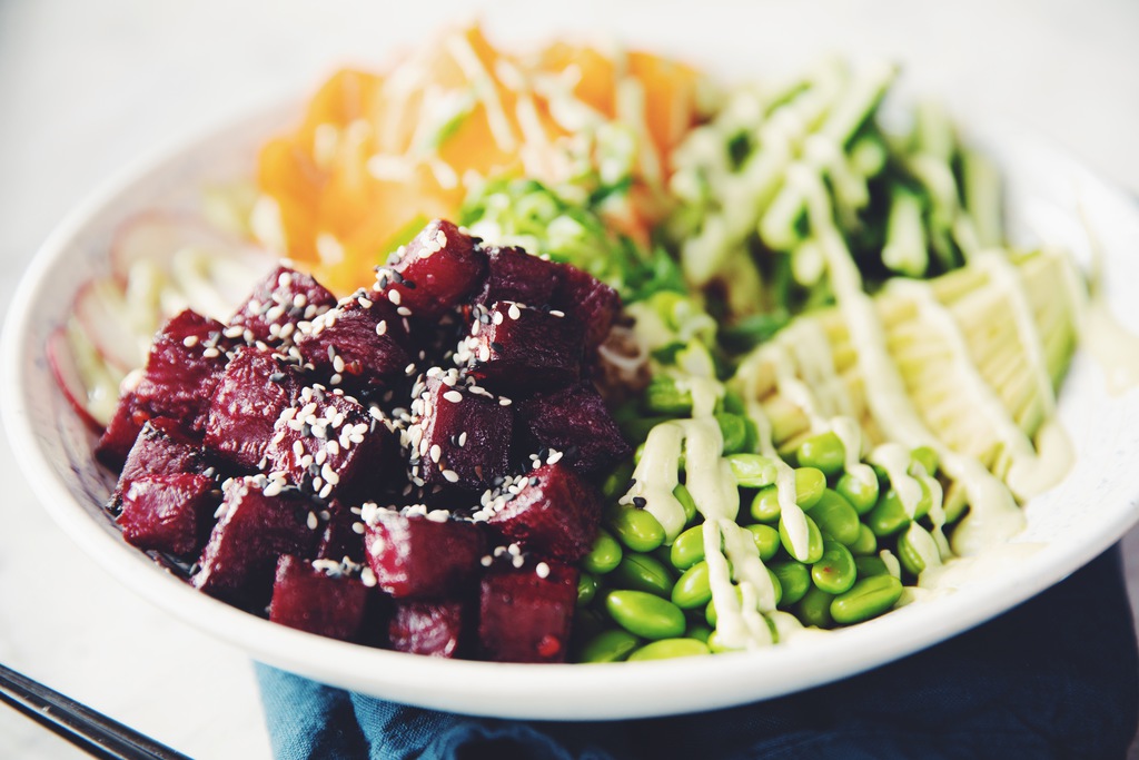 vegan tuna poke bowl | hot for food by Lauren Toyota