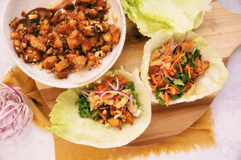 sweet soy tofu lettuce cups