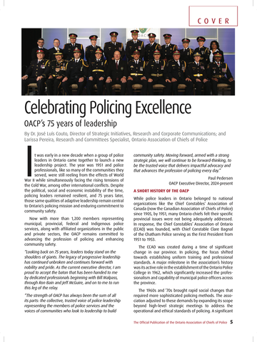 Celebrating Policing Excellence: OACP's 75 years of leadership