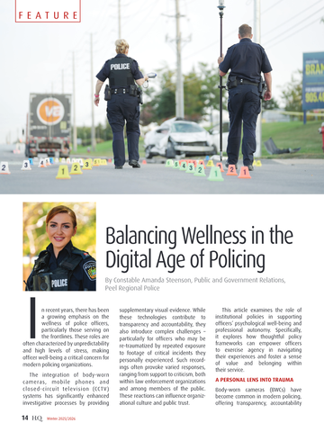 Balancing Wellness in the Digital Age of Policing