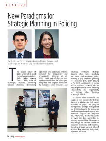 New Paradigms for Strategic Planning in Policing