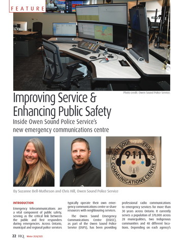 Improving Service & Enhancing Public Safety
