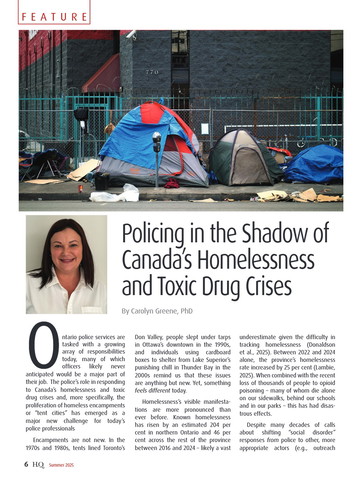 Policing in the Shadow of Canada’s Homelessness and Toxic Drug Crises