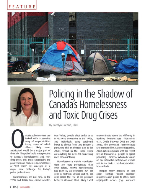 Policing in the Shadow of Canada’s Homelessness and Toxic Drug Crises