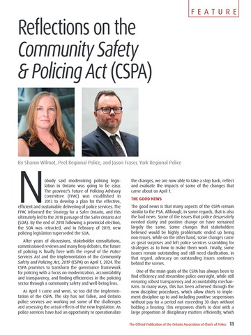 Reflections on the Community Safety & Policing Act (CSPA)